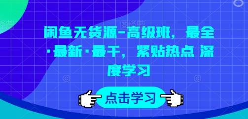 闲鱼无货源-高级班，最全·最新·最干，紧贴热点 深度学习-chywc