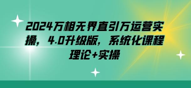 2024万相无界直引万运营实操，4.0升级版，系统化课程 理论+实操-chywc