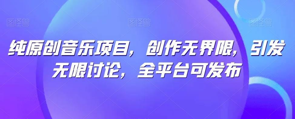 纯原创音乐项目，创作无界限，引发无限讨论，全平台可发布【揭秘】-chywc