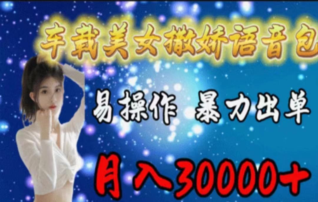 车载美女撒娇语音包，执行就出单，月入3000＋，小白看完课程就能马上实操-chywc