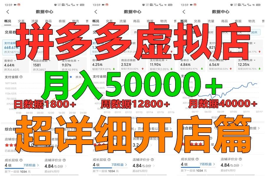 拼多多虚拟电商训练营月入40000+你也行，暴利稳定长久，副业首选-chywc
