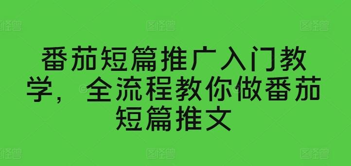 番茄短篇推广入门教学，全流程教你做番茄短篇推文-chywc
