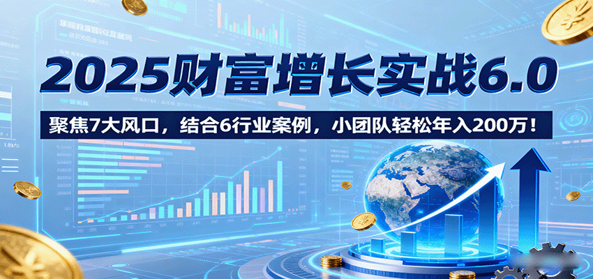 2025财富增长实战6.0，聚焦7大风口，结合6行业案例，小团队轻松年入200万！-chywc