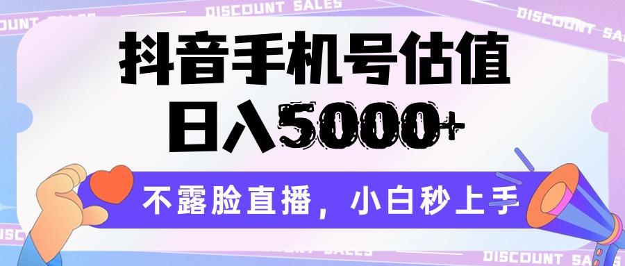 抖音手机号估值，日入5000+，不露脸直播，小白秒上手-chywc