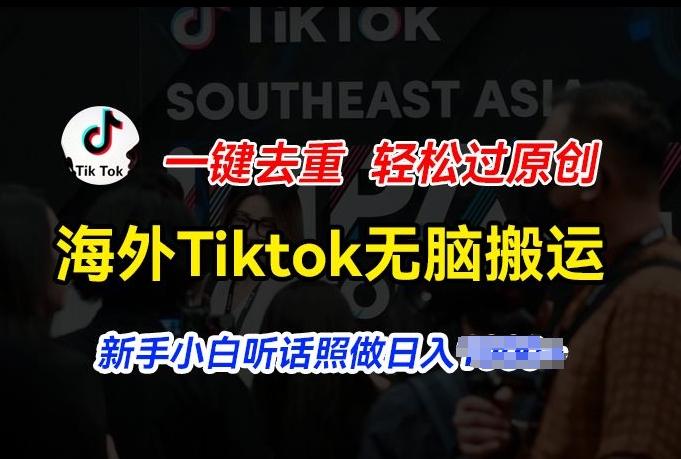 海外Tiktok短视频无脑搬运，一键去重轻松过原创，新手小白听话照做日入几张【揭秘】-chywc