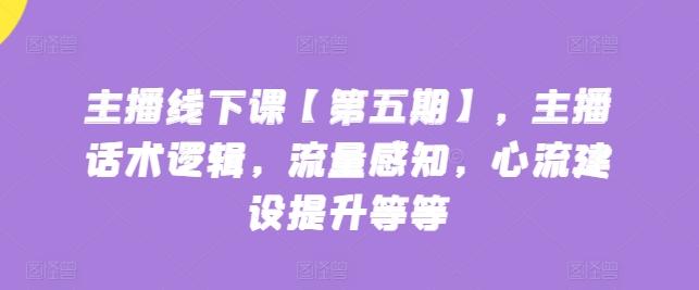 主播线下课【第五期】，主播话术逻辑，流量感知，心流建设提升等等-chywc