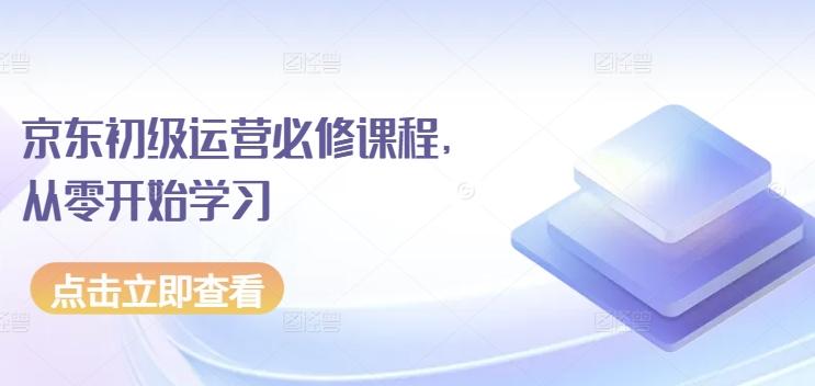 京东初级运营必修课程，从零开始学习-chywc