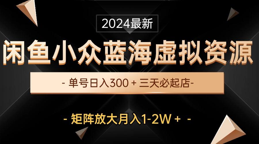 最新闲鱼小众蓝海虚拟资源，单号日入300＋，三天必起店，矩阵放大月入1-2W-chywc
