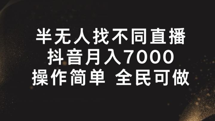 半无人找不同直播，月入7000+，操作简单 全民可做【揭秘】-chywc
