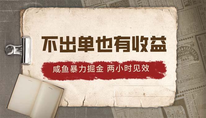 2024咸鱼暴力掘金，不出单也有收益，两小时见效，当天突破500+-chywc