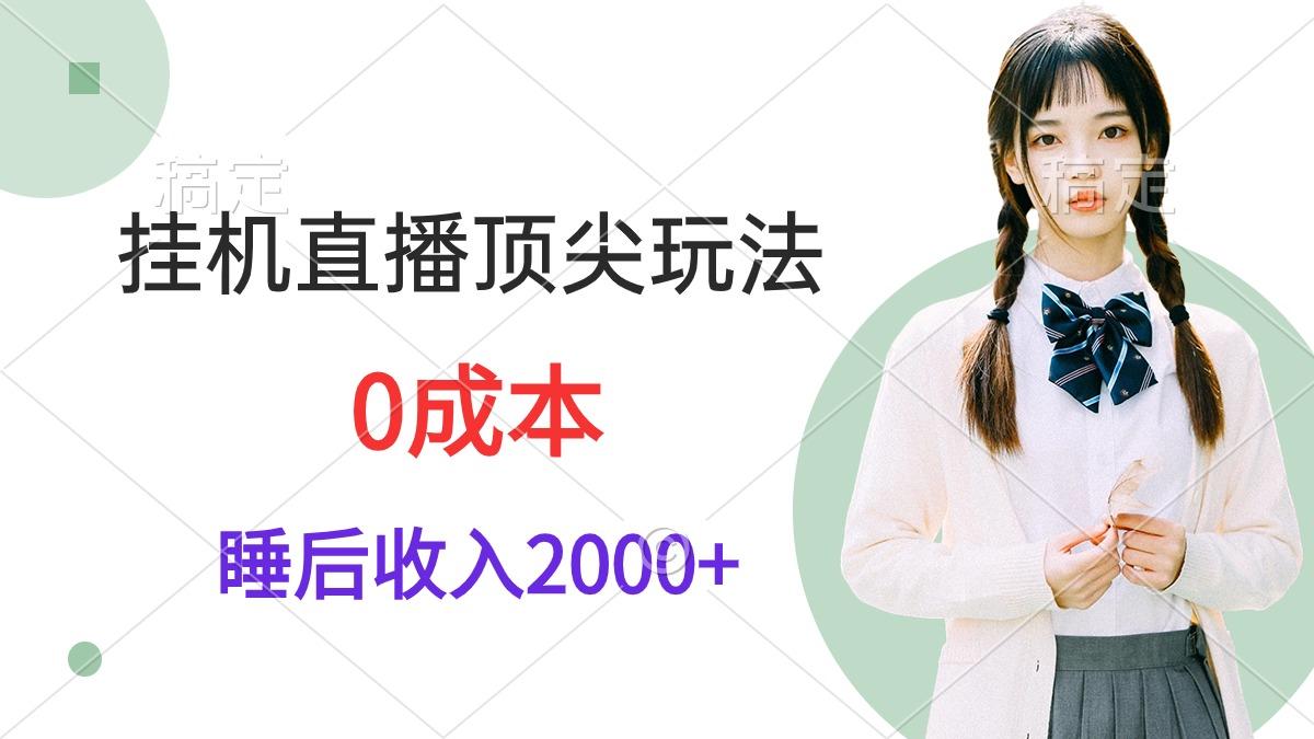 (9715期)挂机直播顶尖玩法，睡后日收入2000+、0成本，视频教学-chywc