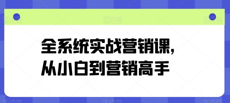 全系统实战营销课，从小白到营销高手-chywc