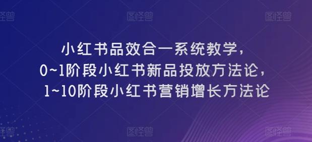 小红书品效合一系统教学，​0~1阶段小红书新品投放方法论，​1~10阶段小红书营销增长方法论-chywc
