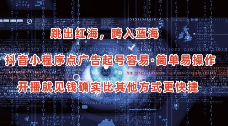 抖音小程序点广告项目，起号容易，简单易操作，开播就见有收益【揭秘】-chywc