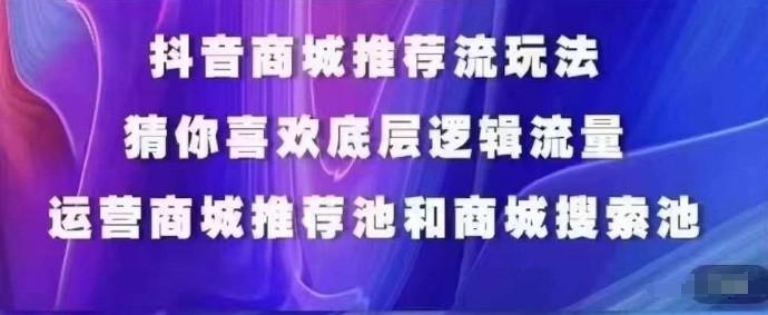 抖音商城运营课程，猜你喜欢入池商城搜索商城推荐人群标签覆盖-chywc