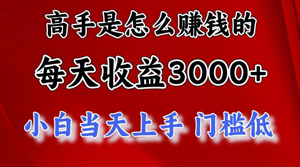 高手是怎么赚钱的，一天收益3000+，闷声发财项目，不是一般人能看懂的-chywc