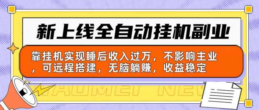 新上线全自动挂机副业：靠挂机实现睡后收入过万，不影响主业可远程搭建…-chywc