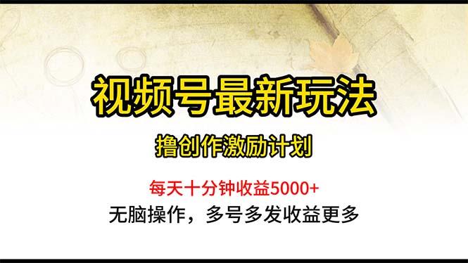 视频号最新玩法，每日一小时月入5000+-chywc