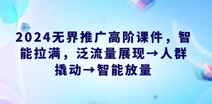 2024无界推广高阶课件，智能拉满，泛流量展现→人群撬动→智能放量-chywc