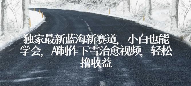 独家最新蓝海新赛道，小白也能学会，AI制作下雪治愈视频，轻松撸收益【揭秘】-chywc