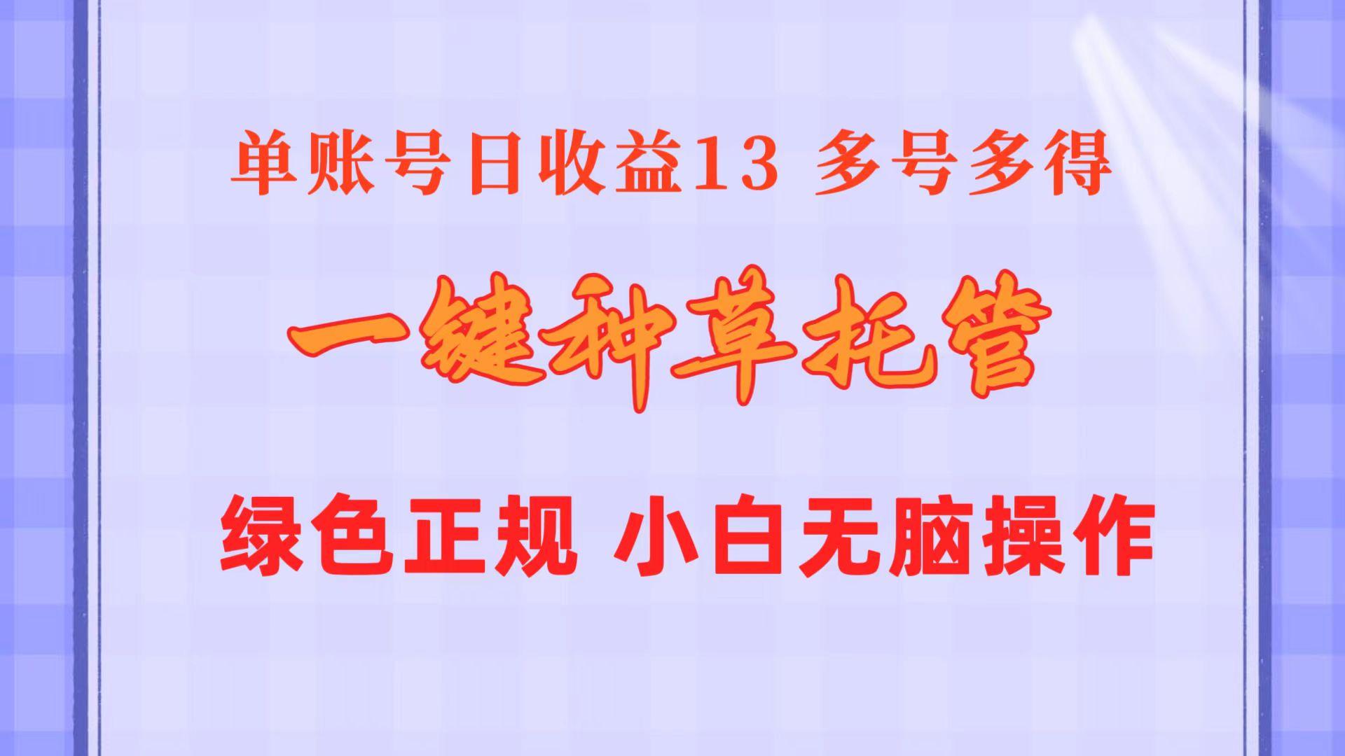 一键种草托管 单账号日收益13元  10个账号一天130  绿色稳定 可无限推广-chywc