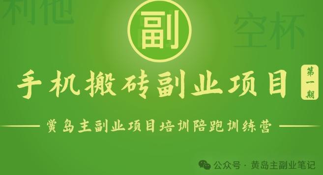 手机搬砖小副业项目训练营1.0，实测1小时收益50+，一部手机轻松日入100+-chywc