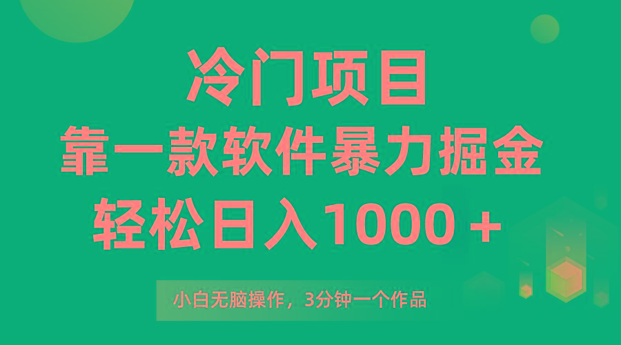 (9791期)冷门项目，靠一款软件暴力掘金日入1000＋，小白轻松上手第二天见收益-chywc