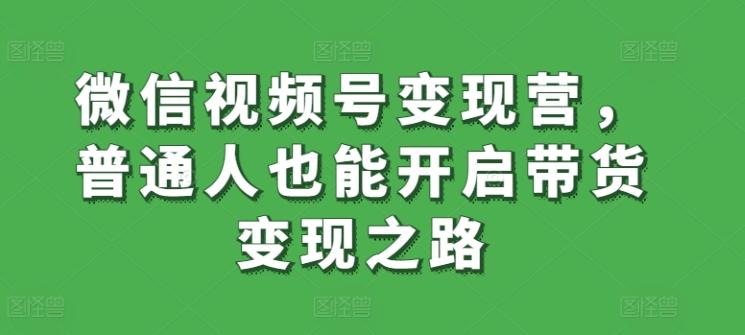 微信视频号变现营，普通人也能开启带货变现之路-chywc