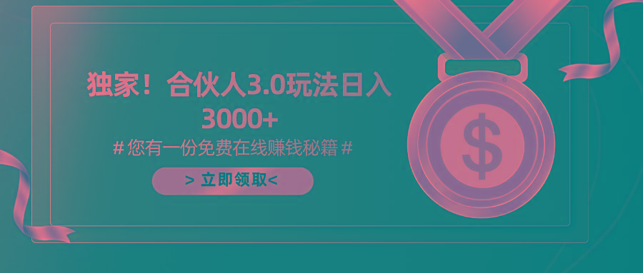 游戏合伙人3.0，日入3000+，无限扩大的蓝海项目-chywc