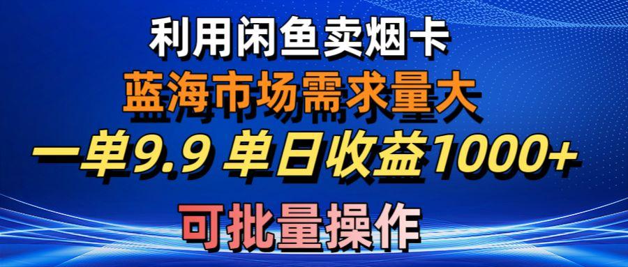 利用咸鱼卖烟卡，蓝海市场需求量大，一单9.9单日收益1000+，可批量操作-chywc