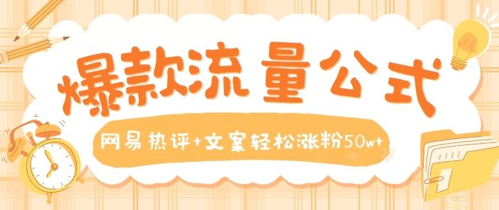 爆款流量公式，网易热评+文案轻松涨粉50w+【揭秘】-chywc