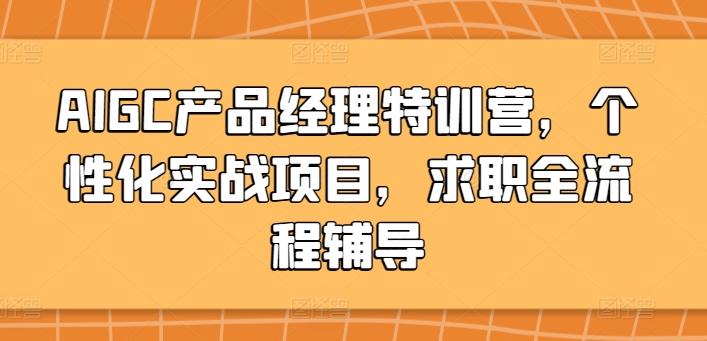 AIGC产品经理特训营，个性化实战项目，求职全流程辅导-chywc