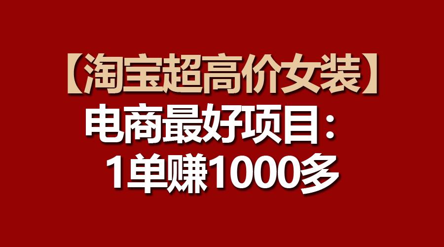 【淘宝超高价女装】电商最好项目：一单赚1000多-chywc