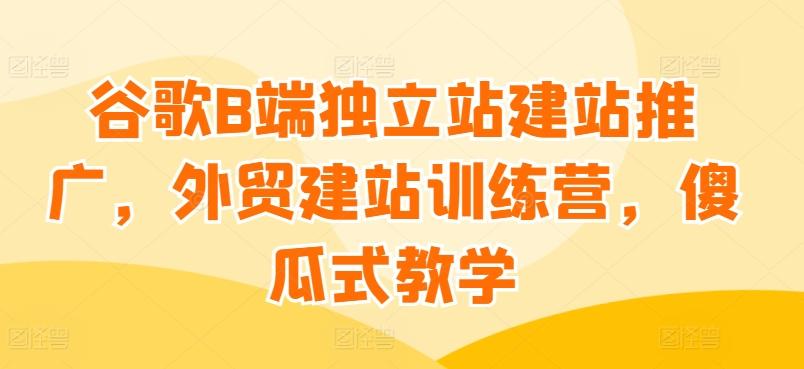 谷歌B端独立站建站推广，外贸建站训练营，傻瓜式教学-chywc