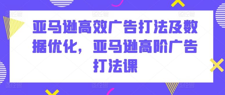 亚马逊高效广告打法及数据优化，亚马逊高阶广告打法课-chywc