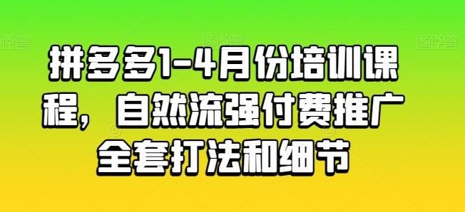 拼多多1-4月份培训课程，自然流强付费推广全套打法和细节-chywc