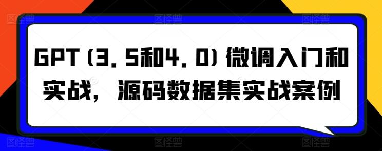 GPT(3.5和4.0)微调入门和实战，源码数据集实战案例-chywc