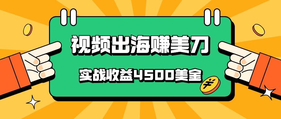国内爆款视频出海赚美刀，实战收益4500美金，批量无脑搬运，无需经验直接上手-chywc