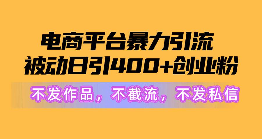 电商平台暴力引流,被动日引400+创业粉不发作品，不截流，不发私信-chywc