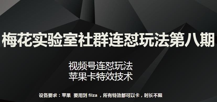 梅花实验室社群连怼玩法第八期，视频号连怼玩法 苹果卡特效技术【揭秘】-chywc