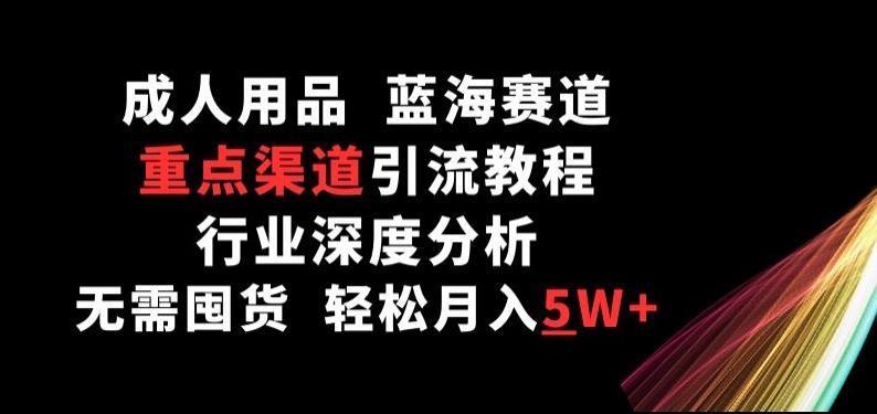 成人用品，蓝海赛道，重点渠道引流教程，行业深度分析，无需囤货，轻松月入5W+【揭秘】-chywc