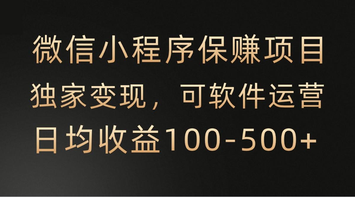 微信小程序，腾讯保赚项目，可软件自动运营，日均100-500+收益有保障-chywc