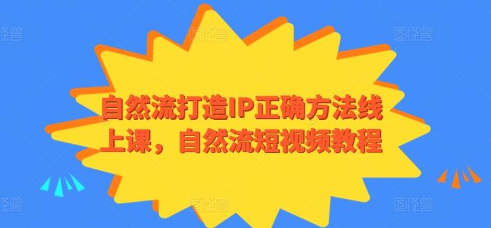 自然流打造IP正确方法线上课，自然流短视频教程-chywc
