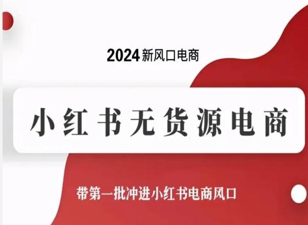 2024新风口电商，小红书无货源电商，带第一批冲进小红书电商风口-chywc