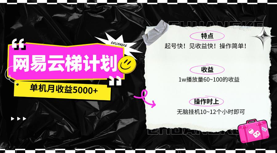 (10063期)最新网易云梯计划网页版，单机月收益5000+！可放大操作-chywc