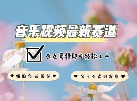 音乐视频赛道最新玩法，纯原创不违规，可所有平台同时发布，会点剪辑即可轻松拿捏【揭秘】-chywc