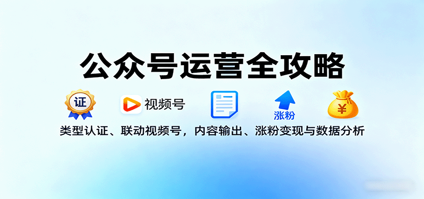 公众号运营全攻略：类型认证、联动视频号，内容输出、涨粉变现与数据分析-chywc