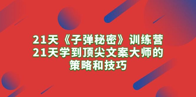 21天《子弹秘密》训练营，21天学到顶尖文案大师的策略和技巧-chywc