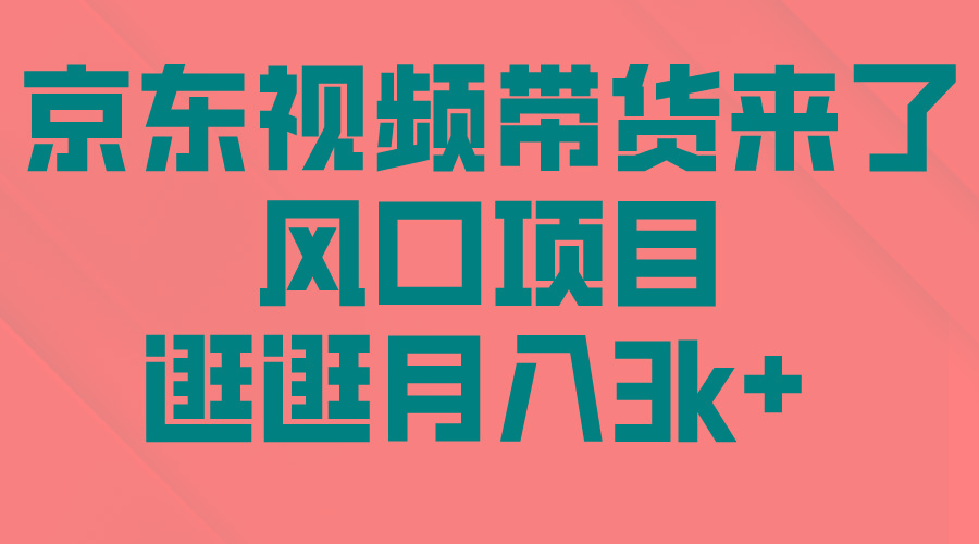 (10025期)京东短视频带货来了，风口项目，逛逛月入3k+-chywc