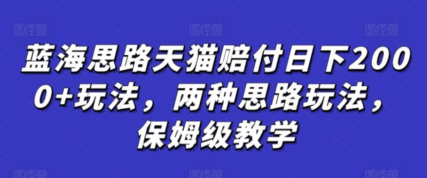 蓝海思路天猫赔付日下2000+玩法，两种思路玩法，保姆级教学【仅揭秘】-chywc
